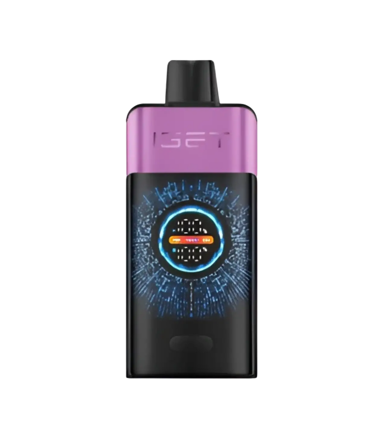Iget one cherry monster vape pen in purple and black with glowing digital display for iget vapes and iget pro users